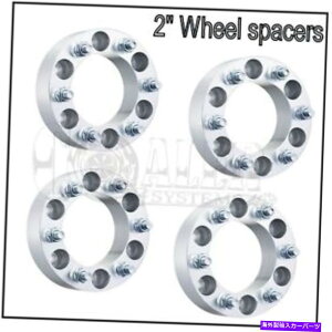 Xy[T[ GMC Yukon 00-14p̃n[hEFA6x5.54փXy[T[2 "A_v^[̃Zbg Set of 4 Wheel Spacers 2" Width Adapters With Hardware 6x5.5 For GMC YUKON 00-14