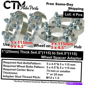 Xy[T[ 4x 1 "5x4.5i5x115j74mm c.bzC[Xy[T[A_v^[tBbgV{[LfbNȂ 4x 1" Thick 5x4.5(5x115) 74mm C.B Wheel Spacer Adapter Fit Chevy Cadillac & More