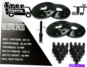 Xy[T[ 4 PCS 10mm5x112 66.56mmzC[Xy[T[ + 14x1.5{g[tBbgFAEfB] 4 PCS 10MM THICK 5X112 66.56MM WHEEL SPACER + 14X1.5 BOLTS [FITS: AUDI]