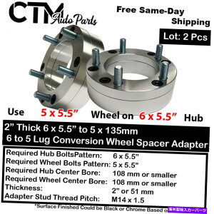 Xy[T[ 2x 2 "6x5.5"5x5.5 "108mm{AϊzC[A_v^[Xy[T[14x1.5V{[ 2x 2" 6x5.5" to 5x5.5" 108mm Bore Conversion Wheel Adapter Spacer 14x1.5 Chevy
