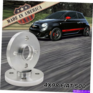 Xy[T[ X2 USA MADE | 4x98iFits 4 Lug fiat 500j| 15mmnuS̃rbgzC[Xy[T[ x2 USA MADE | 4x98 (Fits 4 Lug Fiat 500) | 15mm Hub-Centric Billet Wheel Spacers