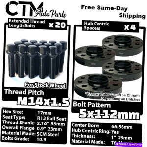 �X�y�[�T�[ 4x 25mm��5x112 66.56mm CB�z�C�[���X�y�[�T�[�u���b�N�{���g�A�E�f�B���}�J���X�g�b�N�z�C�[�� 4x 25mm Thick 5x112 66.56mm CB Wheel Spacer Black Bolt Audi & Macan Stock Wheels�y���s�A���i�z