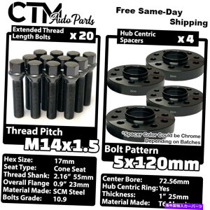 �X�y�[�T�[ 4x 25mm��5x120 72.56mm C.B�z�C�[���X�y�[�T�[�u���b�N�{���g14x1.5 BMW X3 X5 + 4x 25mm Thick 5x120 72.56mm C.B Wheel Spacer Black Bolt 14x1.5 BMW X3 X5 & More�y���s�A���i�z