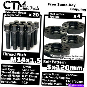 Xy[T[ 4x 30mm5x120 72.56mm C.BzC[Xy[T[ubN{g14x1.5 BMW X3 X5 + 4x 30mm Thick 5x120 72.56mm C.B Wheel Spacer Black Bolt 14x1.5 BMW X3 X5 & More