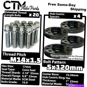 �X�y�[�T�[ 4x 25mm��5x120 72.56mm C.B�z�C�[���X�y�[�T�[�N�����{���g14x1.5 BMW X3 X5 + 4x 25mm Thick 5x120 72.56mm C.B Wheel Spacer Chrome Bolt 14x1.5 BMW X3 X5 & More�y���s�A���i�z