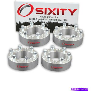 �X�y�[�T�[ 4PC 2 "Acura SLX�A�_�v�^�[���O�X�^�b�h�̃z�C�[���X�y�[�T�[6x139.7 AE 4pc 2" Wheel Spacers for Acura SLX Adapters Lugs Studs 6x139.7 ae
