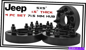 Xy[T[ 4 PCW[vO[2007-2015ubN1.5 "̃nuSzC[Xy[T[A_v^[ 4 Pc Jeep Wrangler 2007-2015 Black 1.5" Thick Hub Centric Wheel Spacers Adapters