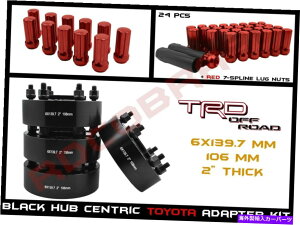 Xy[T[ 4 PCg^2 "nuSzC[Xy[T[ + 24 PC 12x1.5bhXvCOibgLbg 4 Pc Toyota 2" Hub Centric Wheel Spacers + 24 Pc 12x1.5 Red Spline Lug Nuts Kit