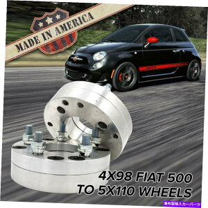 Xy[T[ X2 USA MADE | 4x98?5x110i4OtBAbg500j|zC[A_v^[ / 1.75 "Xy[T[ x2 USA MADE | 4x98 to 5x110 (4 Lug Fiat 500) | Wheel Adapters / 1.75" Spacers