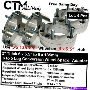 Xy[T[ 4x 2 "6x5.5"5x135mm 108mm{AϊzC[A_v^[Xy[T[tBbg7/16 4x 2" 6x5.5" to 5x135mm 108mm Bore Conversion Wheel Adapter Spacer Fit 7/16 Cars