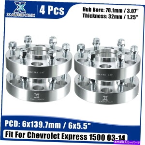 �X�y�[�T�[ 6x5.5 "Chevy Express 1500 2003-2014�p�ɃZ�b�g���ꂽ�Ԃ̃g���b�N�z�C�[���X�y�[�T�[�A�_�v�^�[ 6x5.5" Car Truck Wheel Spacers Adapters Set for Chevy Express 1500 2003-2014