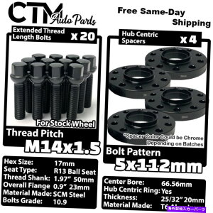 �X�y�[�T�[ 4x 20mm��5x112 66.56mm CB�z�C�[���X�y�[�T�[�u���b�N�{���g�t�B�b�g�����Z�f�X�X�g�b�N�z�C�[�� 4x 20mm Thick 5x112 66.56mm CB Wheel Spacer Black Bolt Fit Mercedes Stock Wheels�y���s�A���i�z