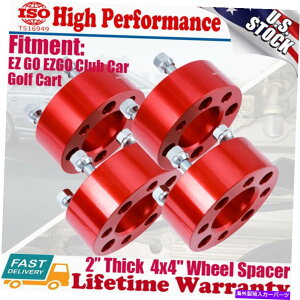 Xy[T[ 2C`̌nuZgbN4x4 "ԂzC[Xy[T[tBbgGYGO EZGONuJ[StJ[g 2h Thick Hub Centric 4x4" Red Wheel Spacer Fit for EZ GO EZGO Club Car Golf Cart