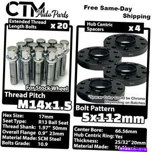 �X�y�[�T�[ 4x 20mm��5x112 66.56mm CB�z�C�[���X�y�[�T�[�N�����{���g�t�B�b�g�����Z�f�X�X�g�b�N�z�C�[�� 4x 20mm Thick 5x112 66.56mm CB Wheel Spacer Chrome Bolt Fit Mercedes Stock Wheel�y���s�A���i�z
