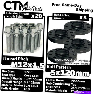 �X�y�[�T�[ 4x 20mm��5x120 72.56mm CB�z�C�[���X�y�[�T�[�L�b�g�N����12x1.5�{���g�t�B�b�gBMW���f�� 4x 20mm Thick 5x120 72.56mm CB Wheel Spacer Kit Chrome 12x1.5 Bolt Fit BMW Model