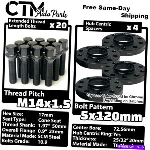 �X�y�[�T�[ 4x 20mm��5x120 72.56mm C.B�z�C�[���X�y�[�T�[�u���b�N�{���g14x1.5 BMW X3 X5 + 4x 20mm Thick 5x120 72.56mm C.B Wheel Spacer Black Bolt 14x1.5 BMW X3 X5 & More�y���s�A���i�z