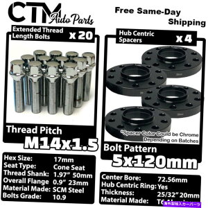 �X�y�[�T�[ 4x 20mm��5x120 72.56mm C.B�z�C�[���X�y�[�T�[�N�����{���g14x1.5 BMW X3 X5 + 4x 20mm Thick 5x120 72.56mm C.B Wheel Spacer Chrome Bolt 14x1.5 BMW X3 X5 & More�y���s�A���i�z