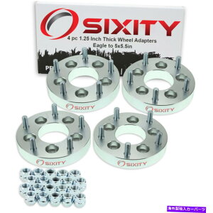 �X�y�[�T�[ 4PC 5x4.5 ����5x5.5�z�C�[���X�y�[�T�[�A�_�v�^�[1.25 �C�[�O���^�����r�W����Ax 4pc 5x4.5 to 5x5.5 Wheel Spacers Adapters 1.25 for Eagle Talon Vision ax�y���s�A���i�z