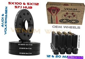 Xy[T[ 4PC 12mm20mmAEfB5x100 5x112XeBK[hLbgw/ black bolts 14x1.5 oem wheels 4pc 12mm & 20mm Audi 5x100 5x112 Staggered Kit W/ Black Bolts 14x1.5 Oem Wheels