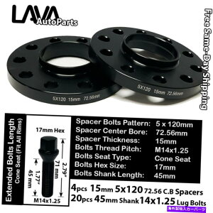 Xy[T[ 4PC 15mm5x120 72.56mm C.BzC[Xy[T[+20 14x1.25{gtBbgBMW~jf 4PC 15MM THICK 5X120 72.56MM C.B WHEEL SPACER+20 14X1.25 BOLT FIT BMW MINI MODEL