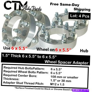Xy[T[ 4x 1.5 "6x5.5"i6x139.7j108mmZ^[{AzC[Xy[T[A_v^[12x1.5X^bh 4x 1.5" Thick 6x5.5"(6x139.7) 108mm Center Bore Wheel Spacer Adapter 12x1.5 Stud