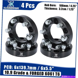 �X�y�[�T�[ ��6���O6x5.5 "1.25"�J�[�z�C�[���X�y�[�T�[�A�_�v�^�[�g���^�Z�R�C�A2001-2007�p�Z�b�g Car 6 Lug 6x5.5" 1.25" Car Wheel Spacer Adapter Set for Toyota Sequoia 2001-2007