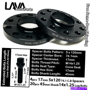 Xy[T[ 4PC 17mm5x120 74.1mm C.BzC[Xy[T[+45mm 14x1.25{gtBbgBMW X5/X6 4PC 17MM THICK 5X120 74.1MM C.B WHEEL SPACER+45MM 14X1.25 BOLT FIT BMW X5/X6