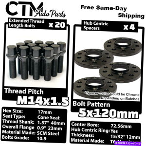�X�y�[�T�[ 4x 12mm��5x120 72.56mm C.B�z�C�[���X�y�[�T�[�u���b�N�{���g14x1.5 BMW X3 X5 + 4x 12mm Thick 5x120 72.56mm C.B Wheel Spacer Black Bolt 14x1.5 BMW X3 X5 & More�y���s�A���i�z