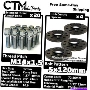 �X�y�[�T�[ 4x 12mm��5x120 72.56mm C.B�z�C�[���X�y�[�T�[�N�����{���g14x1.5 BMW X3 X5 + 4x 12mm Thick 5x120 72.56mm C.B Wheel Spacer Chrome Bolt 14x1.5 BMW X3 X5 & More�y���s�A���i�z