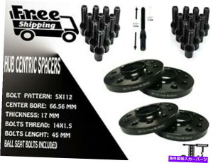 Xy[T[ 4 PCS 17mm5x112 66.56mmzC[Xy[T[ + 14x1.5{g[tBbgFAEfB] 4 PCS 17MM THICK 5X112 66.56MM WHEEL SPACER + 14X1.5 BOLTS [FITS: AUDI]