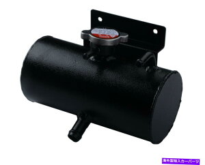 coolant tank 1.5Ljo[TA~jEI[o[t[pܒr^NۃubN 1.5L Universal Aluminum Overflow Coolant Reservoir Tank Horizontal Round Black