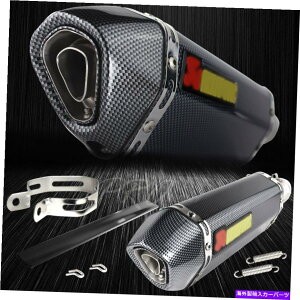 }t[ 1.5 "-2"Cbg1-1/4 "[tJ[{bN`bv[VO}t[rCVXe 1.5"-2" Inlet 1-1/4" Rolled Slant Carbon Look Tip Racing Muffler Exhaust System