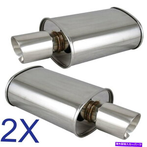 �}�t���[ 2x�������X�p�����b�N�r�C�ȉ~�`�̃}�t���[�_�u���E�H�[��3.5 BMW�̃X�����g�`�b�v 2X Polished Spun-locked Exhaust Oval Muffler Double Wall 3.5 Slant Tip for BMW�y���s�A���i�z