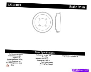 Brake Drum ���S��123.46013 92-95�R���g�G�L�X�|LRV�T�~�b�g�̃u���[�L�h���� Centric Parts 123.46013 Brake Drum For 92-95 Colt Expo LRV Summit