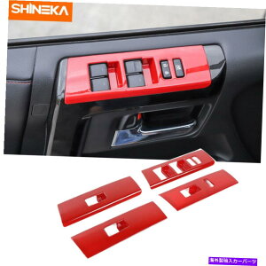 trim panel 4PCS�E�B���h�E���t�g�{�^���p�l���X�e�b�J�[�J�o�[4Runner 2010-2022 Red�̃g���� 4PCS Window Lift Button Panel Sticker Cover Trim for 4Runner 2010-2022 Red
