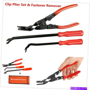 trim panel 3PCS�X�`�[���J�[�h�A�g�����p�l���N���b�v�폜�v���C���[�ƃt�@�X�i�[�����[�o�[�C���L�b�g 3Pcs Steel Car Door Trim Panel Clip Removal Pliers & Fastener Remover Repair Kit