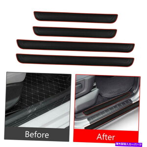 trim panel 4x���o�[�u���b�N�J�[�h�A�C��~���J�o�[�p�l���X�e�b�v�v���e�N�^�[�g�����A�N�Z�T���[ 4x Rubber Black Car Door Scuff Sill Cover Panel Step Protector Trim Accessories�y���s�A���i�z