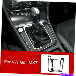 trim panel 2PCSAJ[{t@Co[MAVtg{bNXplJo[VWStMK7 2015-2019̃g 2Pcs Real Carbon Fiber Gear Shift Box Panel Cover Trim For VW Golf MK7 2015-2019