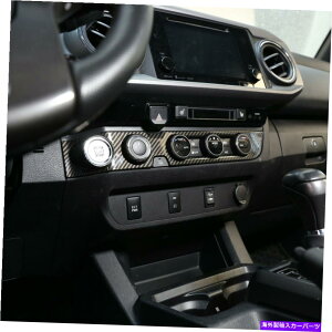 trim panel ABSJ[{t@Co[GARmuplgJo[̓g^^R}2016-20ɓK܂ ABS Carbon Fiber Air Condition Knob Panel Trim Cover Fits Toyota Tacoma 2016-20