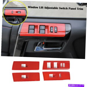trim panel 4x�E�B���h�E���t�g�����X�C�b�`�g����4�����i�[2010-2019���b�h�̃J�o�[���� 4X Window Lift Adjust Switch Trims Cover Decor For 4-Runner 2010-2019 Red�y���s�A���i�z