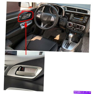 trim panel Honda Fit 2015-2017��ABS�}�b�g�C���e���A�h�A�I�[�v���n���h���p�l���J�o�[�g���� ABS Matte Interior Door Open Handle Panel Cover Trim For Honda Fit 2015-2017�y���s�A���i�z