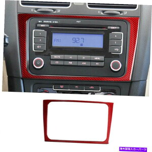 trim panel tHNX[QStMK6 2010-2013bht@Co[̃Zg{[CDXCb`plg Central Volume CD Switch Panel Trim For Volkswagen Golf MK6 2010-2013 Red Fiber