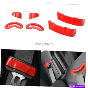 trim panel 2016�N����2019�N�̃W�[�v�`�F���L�[�̃��b�h�V�[�g�x���g�̈��S�J�o�[�����L���b�v�t���[��ABS Red Seat Belt Safety Cover Decorative Cap Frame ABS For 2016-2019 Jeep Cherokee�y���s�A���i�z