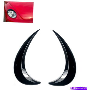 trim panel 2x�O���X�u���b�N�G�N�X�e���A�w�b�h���C�g�v���X�`�b�N+ABS�p�l���g�����J�o�[��12-19�r�[�g���ɓK�����܂� 2x Gloss Black Exterior Headlight Plastic+ABS Panel Trim Cover Fits 12-19 Beetle�y���s�A���i