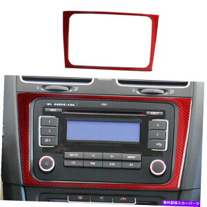 trim panel tHNX[QStMK6 2010-2013bht@Co[{[CDXCb`plgp For Volkswagen Golf MK6 2010-2013 Red Fiber Central Volume CD Switch Panel Trim