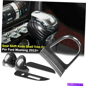 trim panel 5PCS�J�[�{���t�@�C�o�[�M�A�V�t�g�w�b�h�m�u�p�l���t�H�[�h�}�X�^���O2015+�̃g�����J�o�[ 5pcs Carbon Fiber Gear Shift Head Knob Panel Trim Cover For Ford Mustang 2015+�y���s�A���i�z