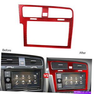 trim panel VW Golf 7 GTI MK7 2014-2019 Red Carbon Fiber GPS�i�r�Q�[�V�����p�l���g�����J�o�[�p For VW Golf 7 GTI MK7 2014-2019 Red Carbon Fiber GPS Navigation Panel Trim Cover