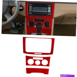 trim panel 3PCS���b�h�J�[�{���t�@�C�o�[�R���\�[��AC CD�p�l���g�����t�H���N�X���[�Q���p�T�[�gB6 2006-10 3Pcs Red Carbon Fiber Console AC CD Panel Trim For Volkswagen Passat B6 2006-10�y���s�A���i�z