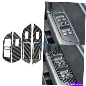 trim panel VW Touareg 2011-2018p̎ۂ̃J[{t@Co[J[EBhEXCb`plJo[g Real Carbon Fiber Car Window Switch Panel Cover Trim For VW Touareg 2011-2018