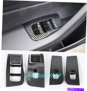 trim panel ABS�J�[�{���t�@�C�o�[�����E�B���h�E�X�C�b�`�p�l���J�o�[�e�X�����f��3 2017-19�̃g���� ABS Carbon Fiber Inner Window Switch Panel Cover Trim For Tesla Model 3 2017-19